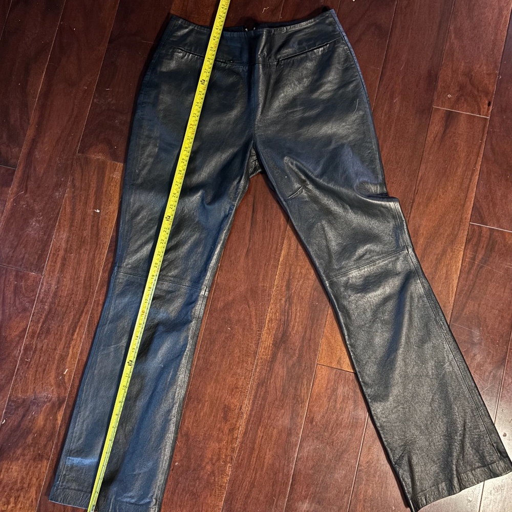 Real Leather Black Women’s Pants ShapeFX Brand Fit Size 10